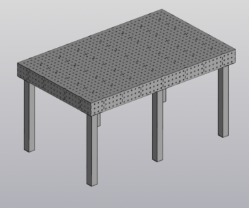 3D модель Сварочный стол 1200х1950, 50х50 шаг отверстий