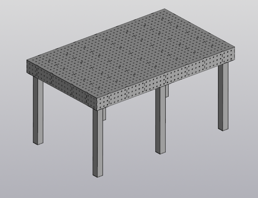 3D модель Сварочный стол 1200х1950, 50х50 шаг отверстий