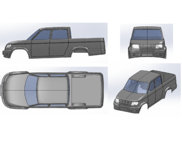 3D модель Кузов УАЗ Пикап