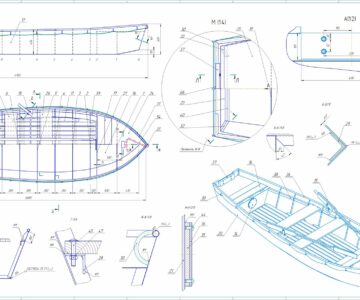 Чертеж Чертеж рабочей шлюпки