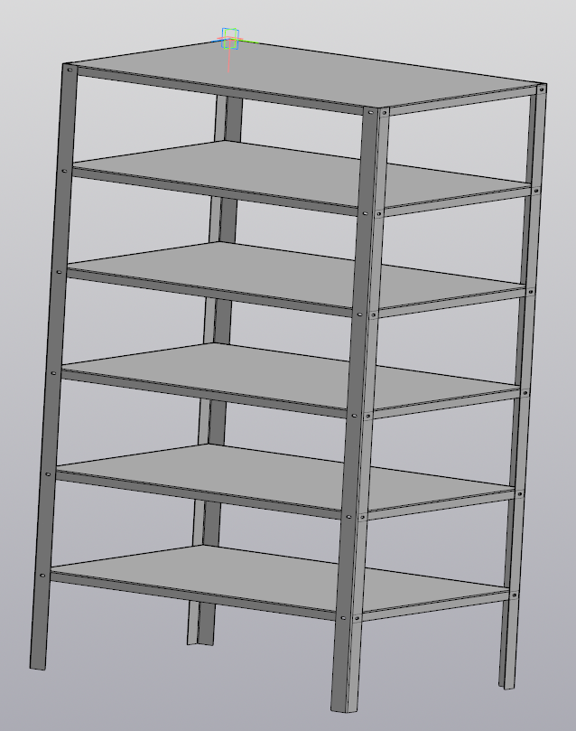 3D модель Стеллаж 1600х1000х800