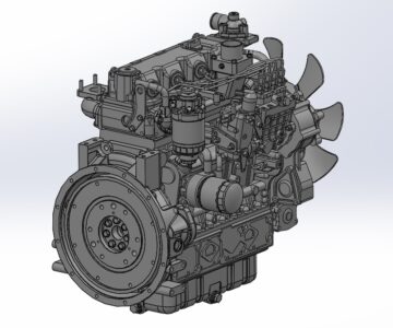 3D модель Двигатель Kubota V3300-DI-EBB