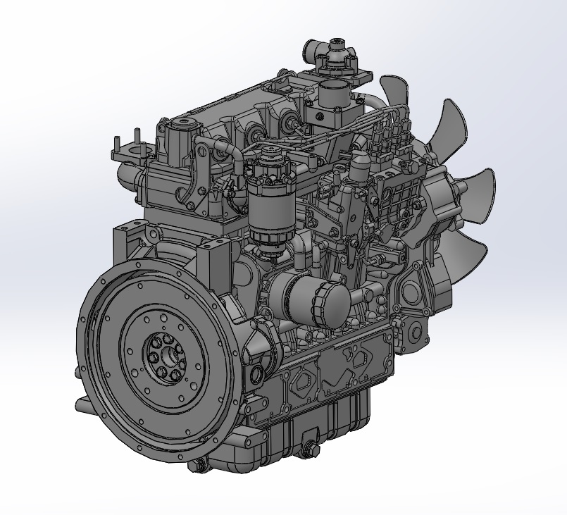 3D модель Двигатель Kubota V3300-DI-EBB