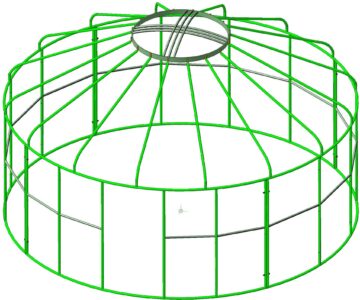 3D модель Металлический каркас - Юрта D=5м h=3м