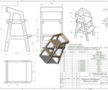 3D модель Стульчик растущий