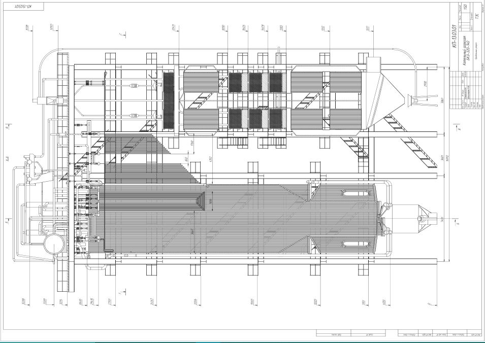 Чертеж Курсовой проект "Комплексный расчет котельного агрегата БКЗ-320-140Ж"