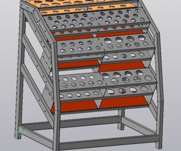 3D модель Стеллаж для свёрл и оправок (диам. 65/55/40/35/25 мм)