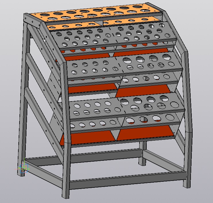 3D модель Стеллаж для свёрл и оправок (диам. 65/55/40/35/25 мм)