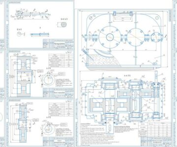 Чертеж Курсовой проект на тему: «Проектирование двухступенчатого цилиндрического редуктора с косыми зубьями»