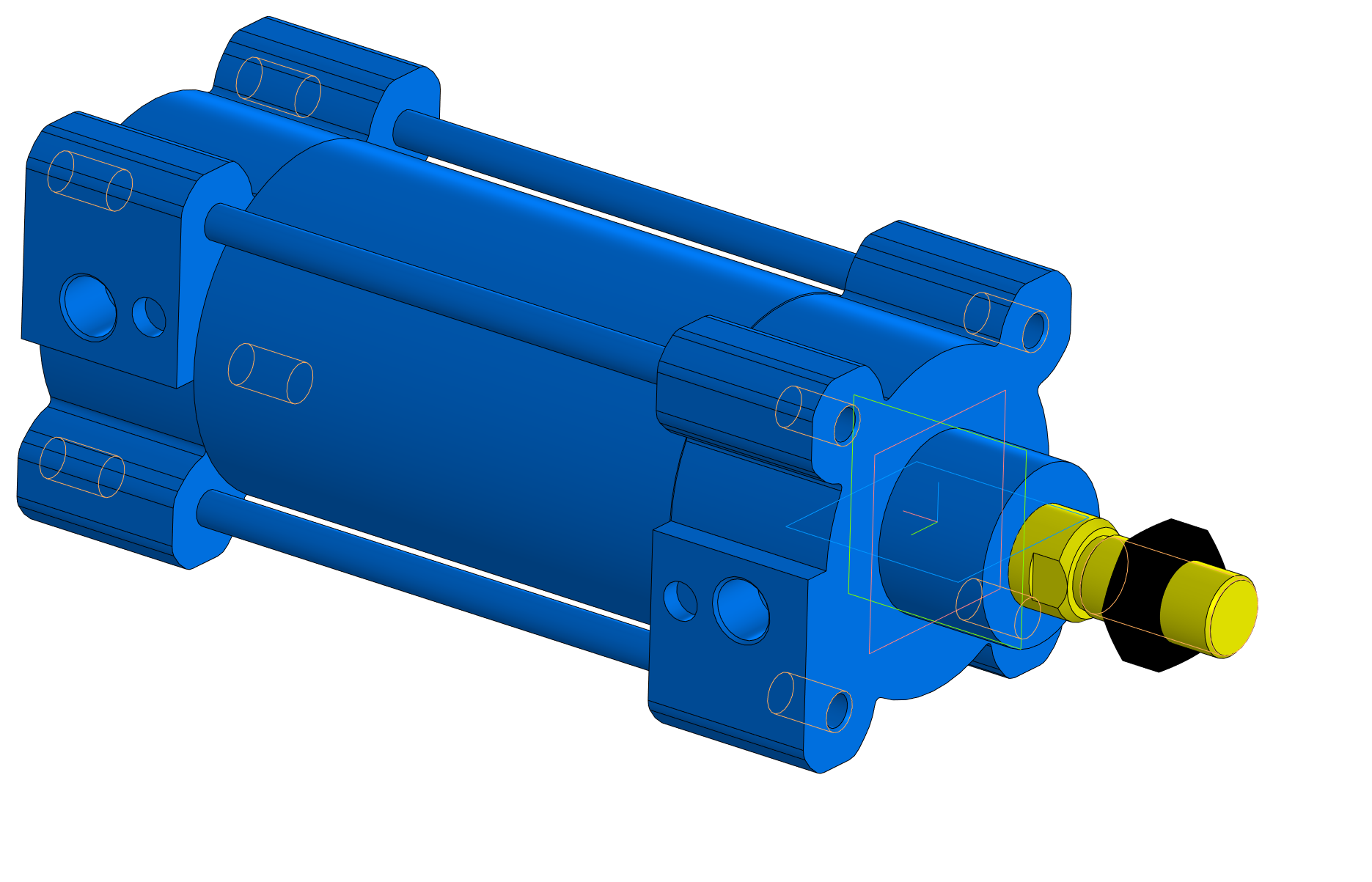 3D модель Пневмоцилиндр SMC C96SB80-100