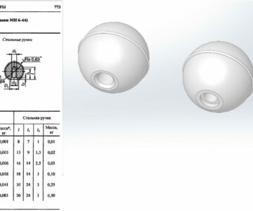 3D модель Шаровая ручка (по нормали машиностроения МН6-64)