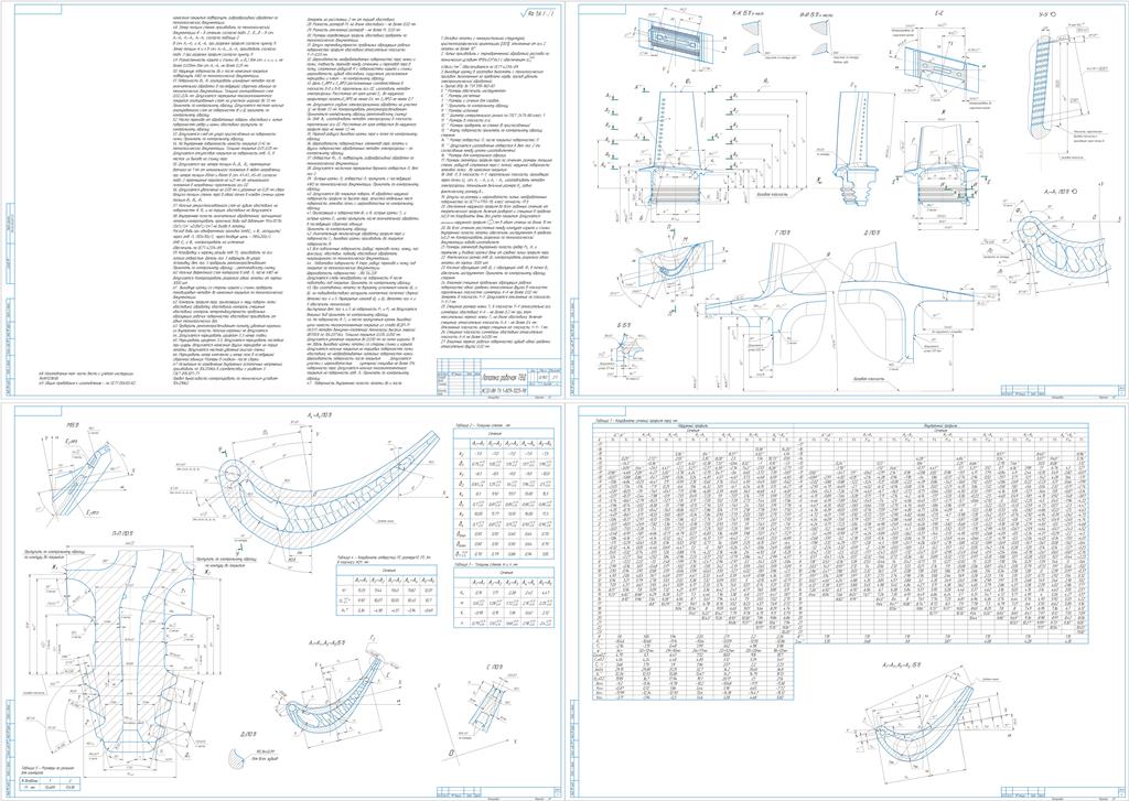 Чертеж Лопатка рабочая ТВД