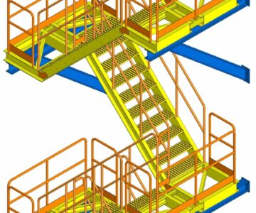 3D модель Лестница 6 пролетов. Высота пролета 1980 мм (самый нижний 1540 мм)