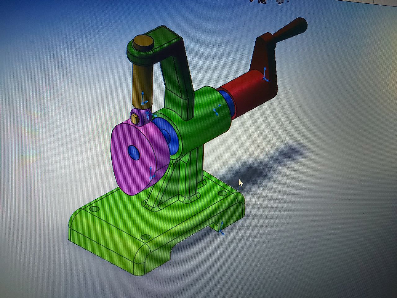 3D модель Проектная работа на тему: "Кулачковый механизм, передача кинетической энергии". 3D модель механизма (сборка).