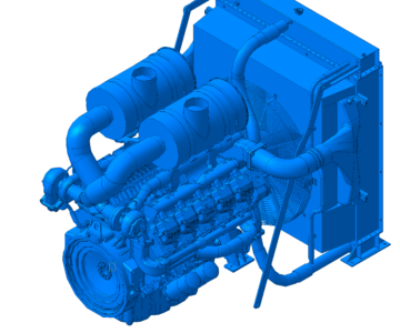 3D модель Дизельный двигатель Doosan P180LE