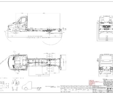 Чертеж Габаритный чертеж шасси Mercedes Sprinter 906155-511-4X2-4325