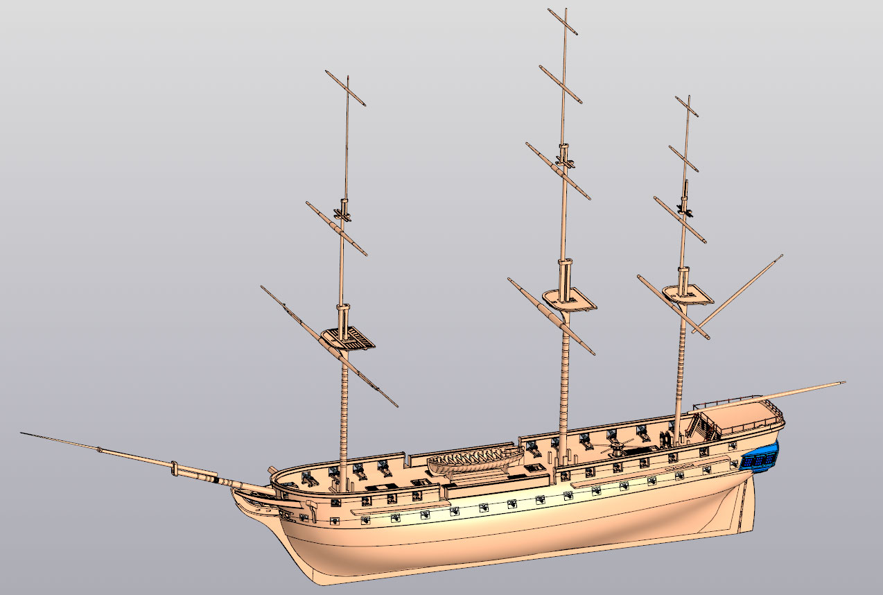 3D модель Фрегат "Паллада" 3D Модель