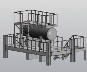 3D модель Емкость ЕП-14.1  54 9000 с металлоконструкцией