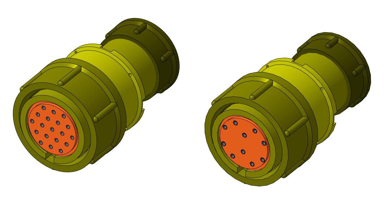 3D модель Кабельный соединитель 2РМДТ24КПН19 и 2РМДТ24КПН10