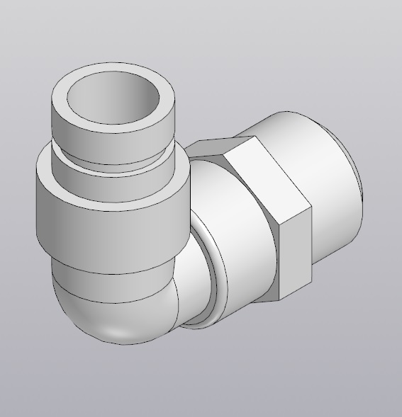 3D модель Фитинг угловой PL6-01