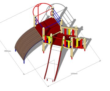 3D модель Детская горка  с раскладкой деталей