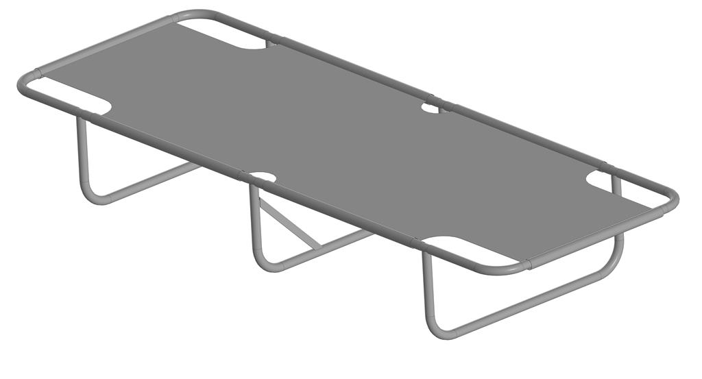 3D модель Раскладушка разборная 1,9 х 0,7 х 0,3