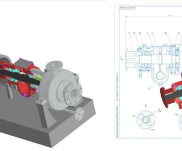 3D модель Центробежный нефтяной насос ТКА 63/80