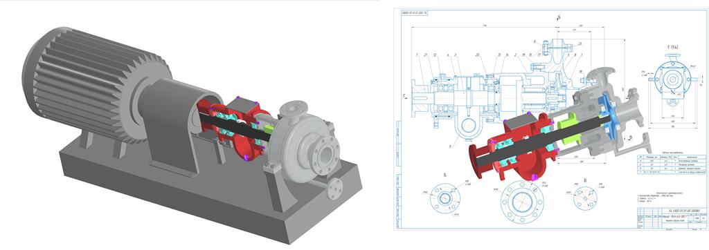 3D модель Центробежный нефтяной насос ТКА 63/80