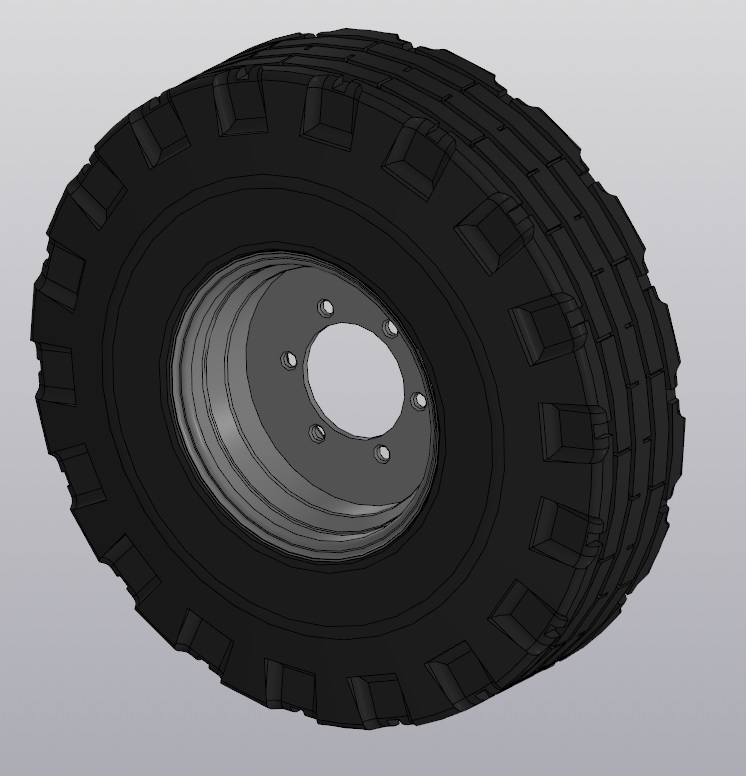 3D модель Колесо 9.00-16 в сборе