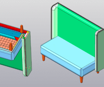 3D модель Пуф со спинкой