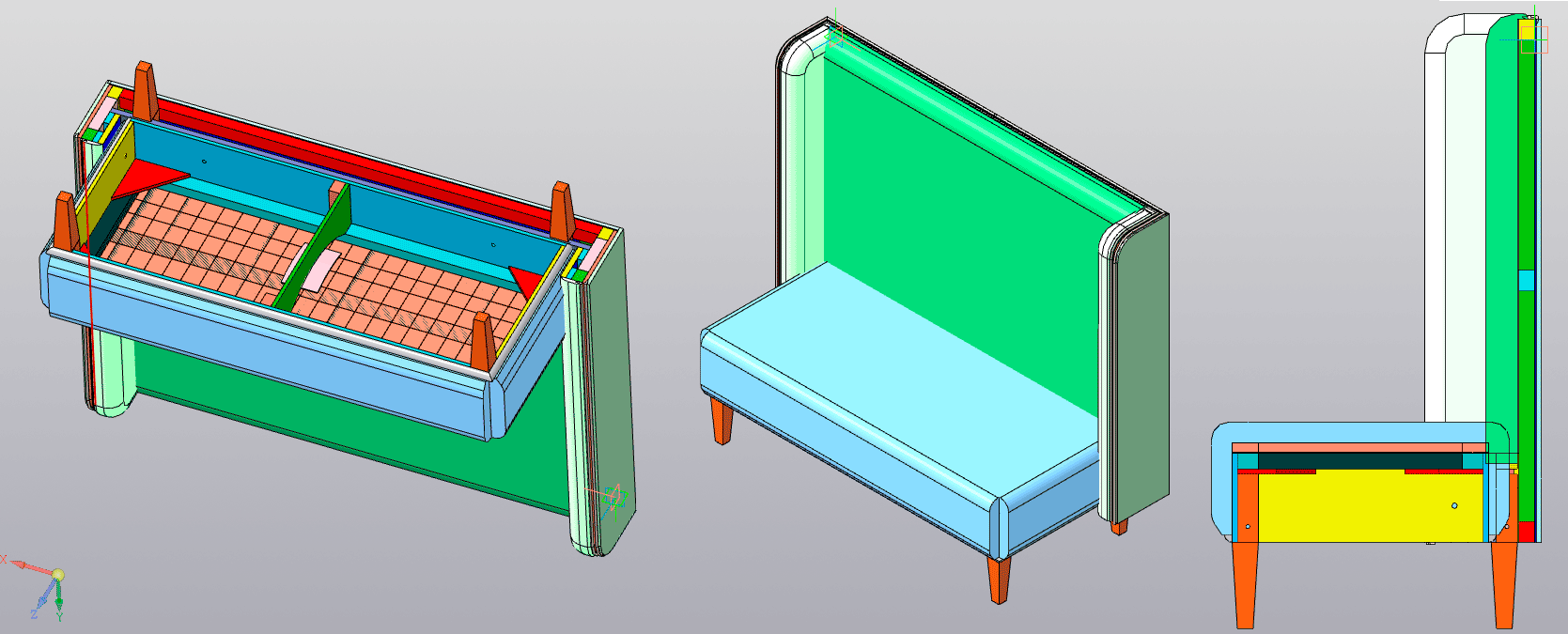 3D модель Пуф со спинкой