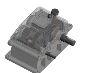 3D модель Редуктор цилиндрический 2-х ступенчатый с обратным ходом