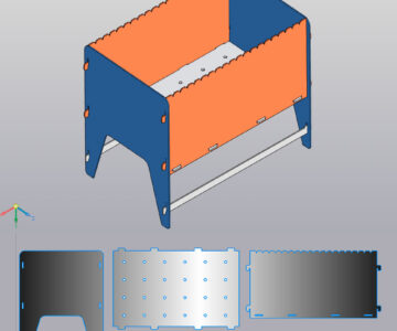 3D модель Разборный мангал 500*300