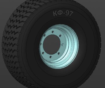 3D модель Колесо 16.5/70-18 (КФ-97) в сборе