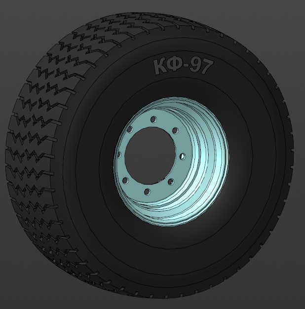 3D модель Колесо 16.5/70-18 (КФ-97) в сборе