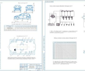 Чертеж Разработка мероприятий сервисного обслуживания и ремонта автомобиля Volkswagen Golf VI