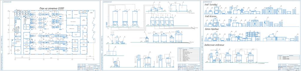Чертеж Проект строительства хлебозавода мощностью 10 т/сут