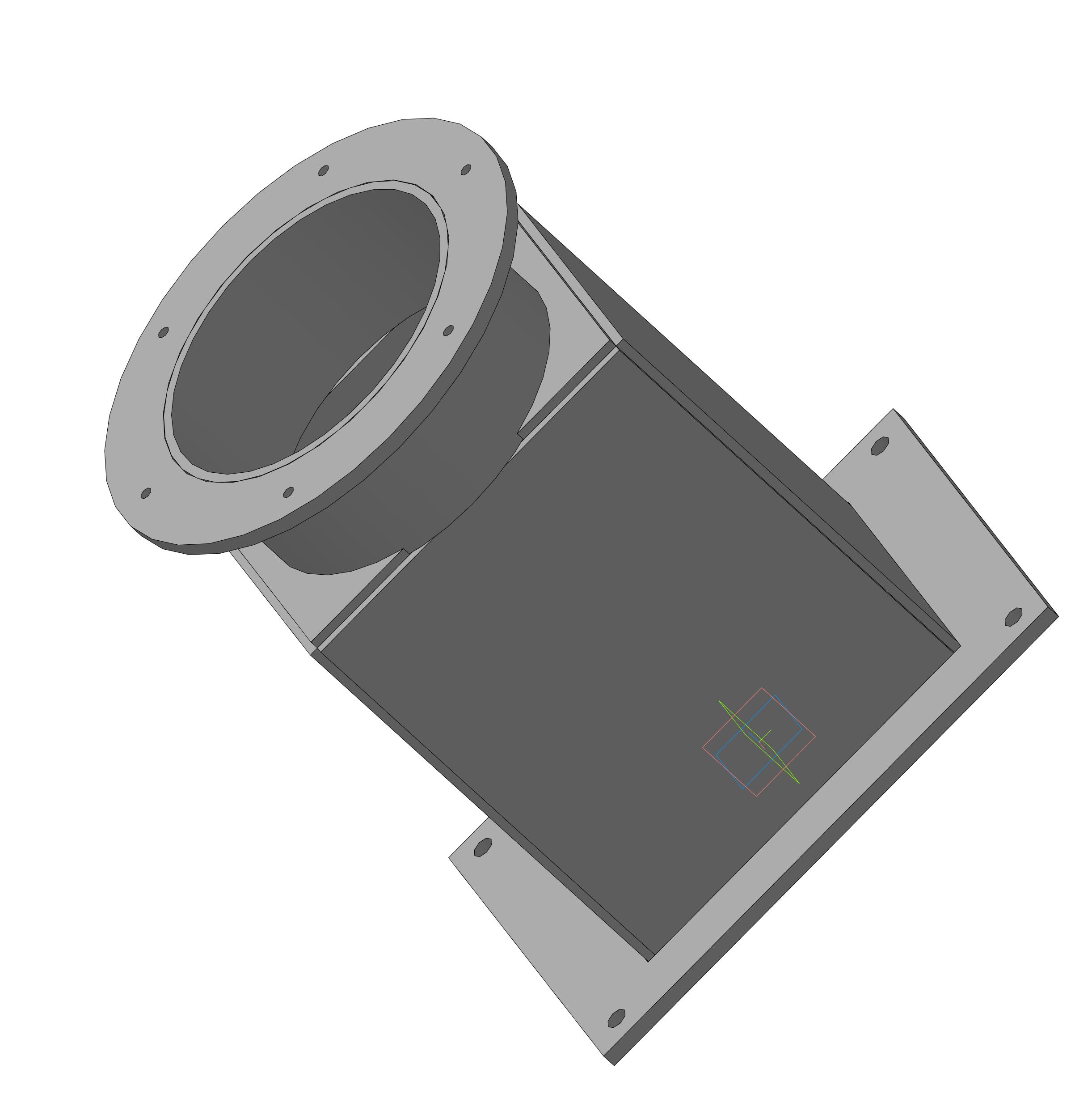 3D модель Переходной самотек с ф207(вн) на 198х252(вн)