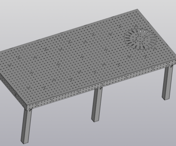 3D модель Сварочный стол с поворотным диском (Столешница 2550х1200х100 высота с ножками 800мм)