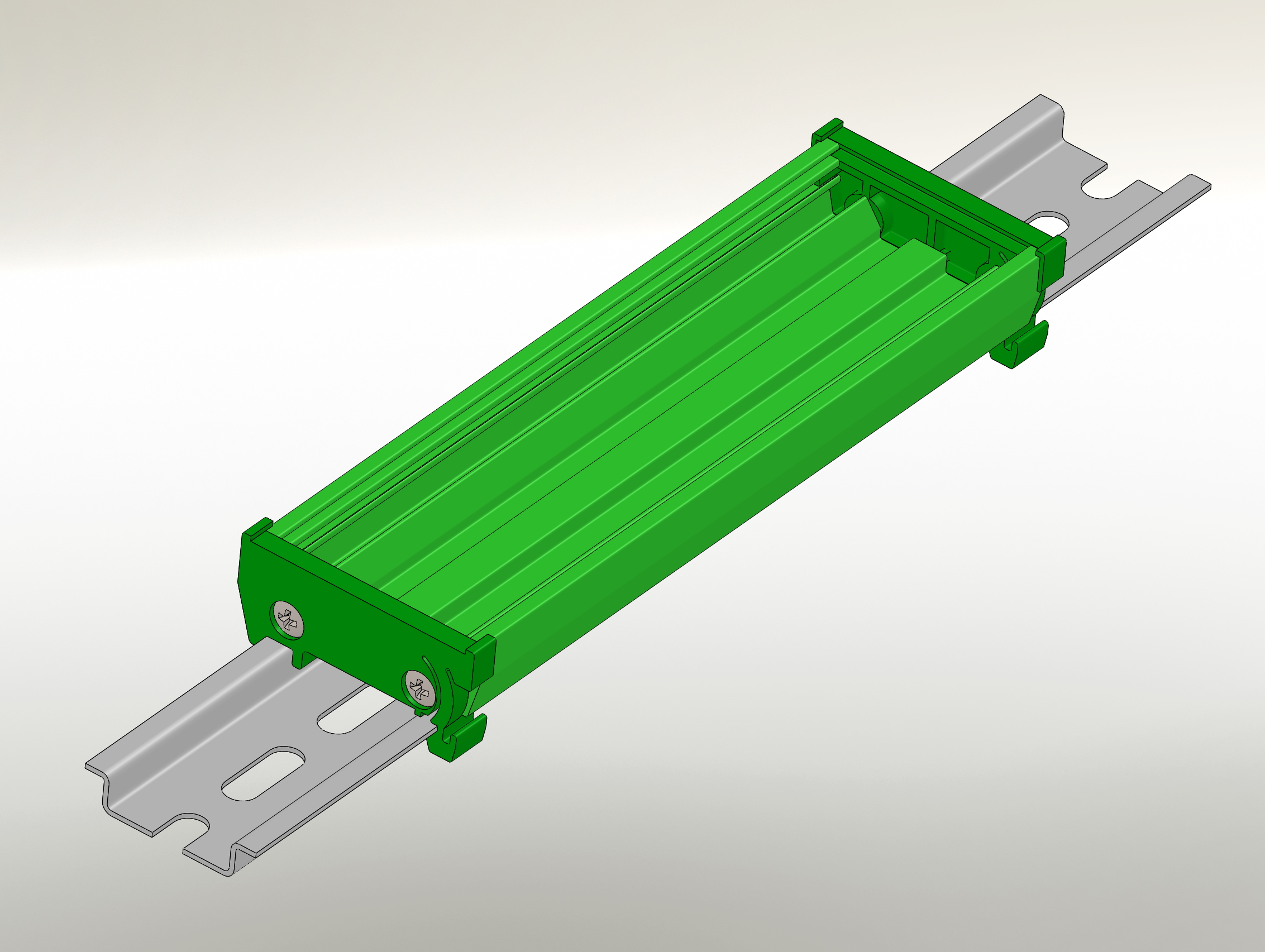 3D модель Профиль (открытый корпус) для крепления печатных плат на DIN-рейку Dinkle KMSC