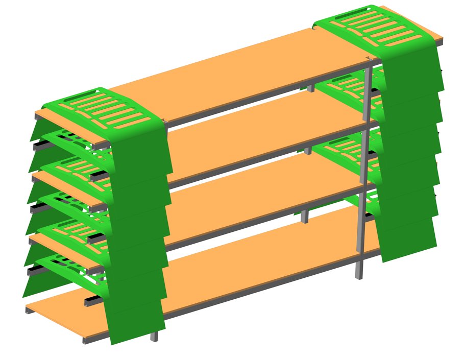 3D модель Стеллаж для капота Урал-4320