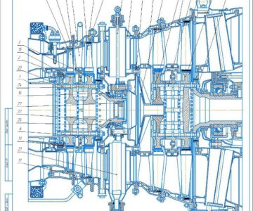 Чертеж Турбина ТВД ТВ2-117