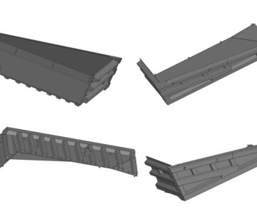 3D модель Модель части кузова карьерного самосвала г/п 90 тонн для производства