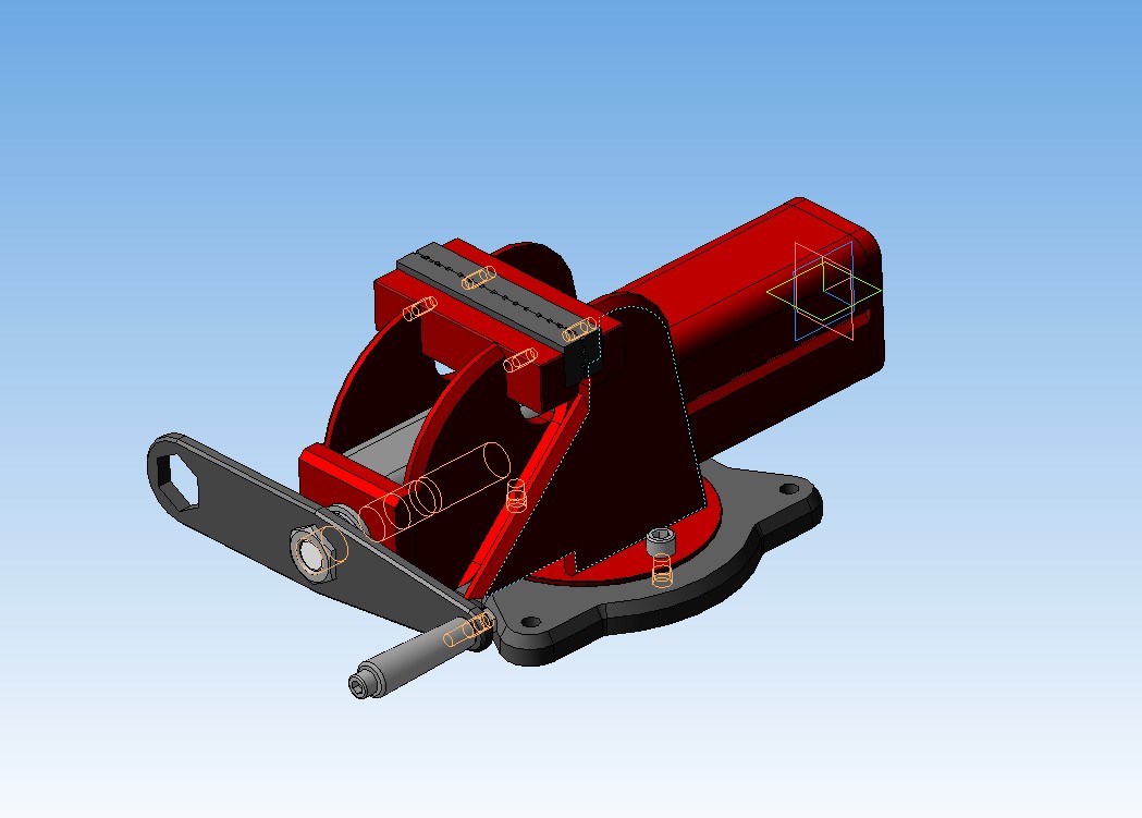 3D модель Тиски со шпилькой М24 кл.пр. 12,9