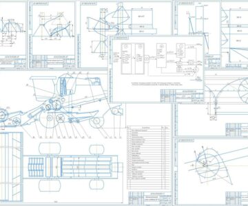 Чертеж Расчет параметров рабочих органов и построение схемы зерноуборочного комбайна с анализом режущего аппарата