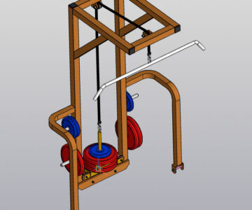 3D модель Тренажер тяга верхнего блока (вертикального)