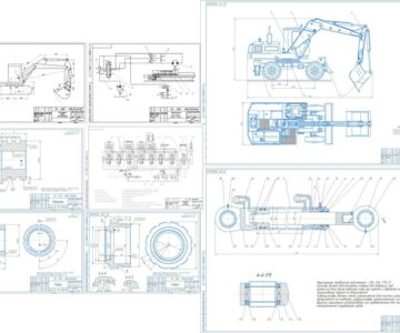 Чертеж Проектирование гидропривода одноковшового гидравлического экскаватора с объемом ковша 0,37м3