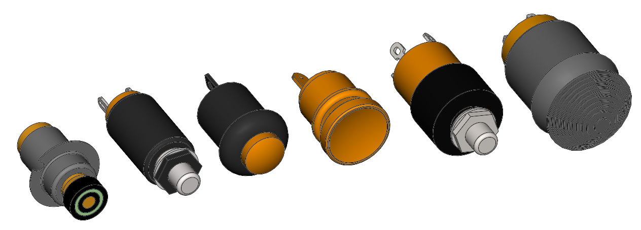 3D модель Переключатели кнопочные нажимные