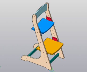 3D модель Растущий стул для детей разного возраста