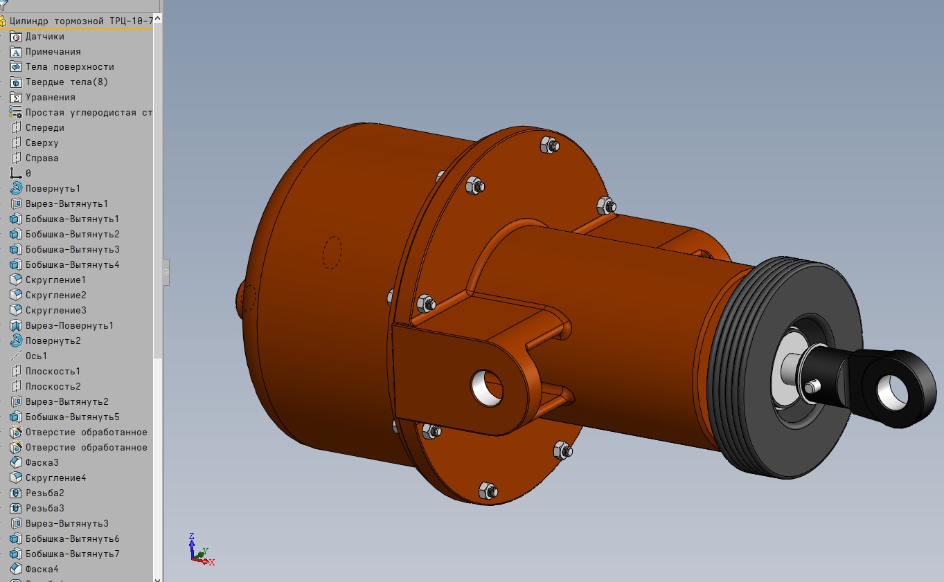 3D модель Цилиндр тормозной ТРЦ-10-75